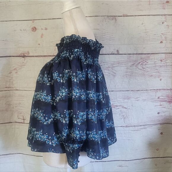 Zac Zac Posen Floral and Fish Print Silk Off The Shoulder Blouse Size 2 - Picture 2 of 6